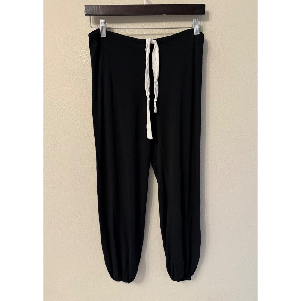 Eberjey size XS pajama pants drawstring modal tapered jogger black excellent